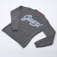 pull gris femme logo bleu
